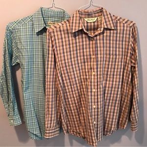 Two Eddie Bauer Plaid Shirts